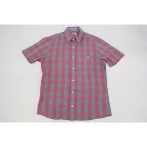 Faherty Shirt Mens Small Button Up Short Sleeve Checks Outdoor Red‎ Casual